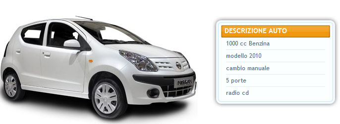 Noleggio Nissan Pixo Catania Aeroporto