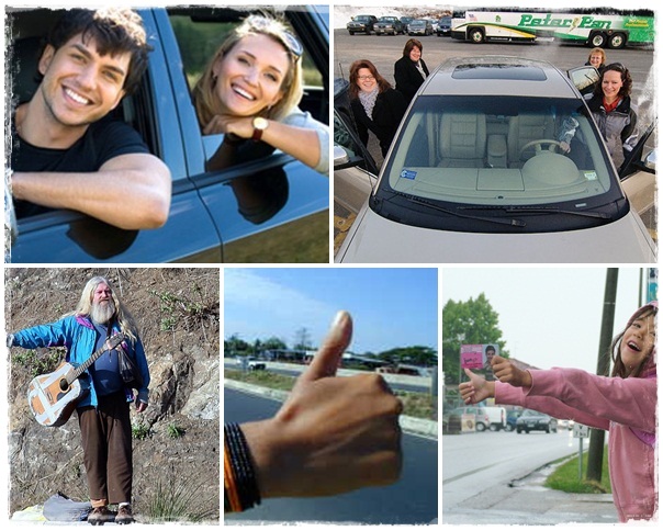 autostop, car pooling, noleggio auto